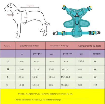 Peitoral Anti-Puxão para Cães com Guia – Mais Controle e Conforto