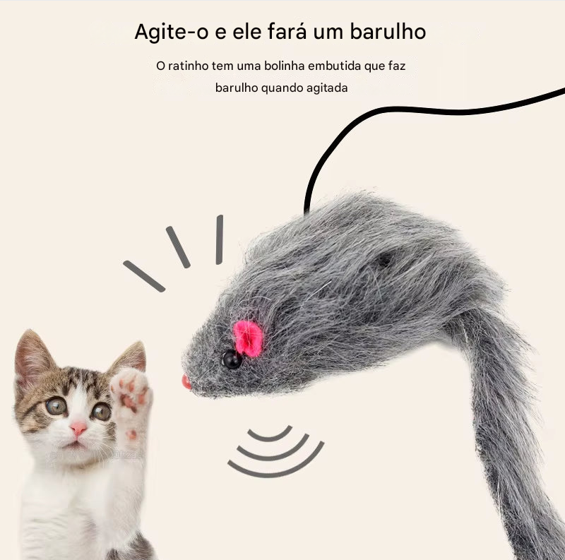 Brinquedo Interativo de Porta para Gatos – Ratinho Suspenso com Elástico