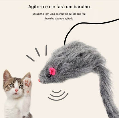 Brinquedo Interativo de Porta para Gatos – Ratinho Suspenso com Elástico
