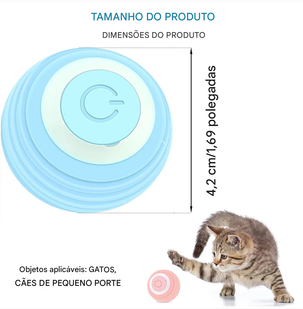 Bola Interativa Elétrica para Gatos – Automática e Inteligente