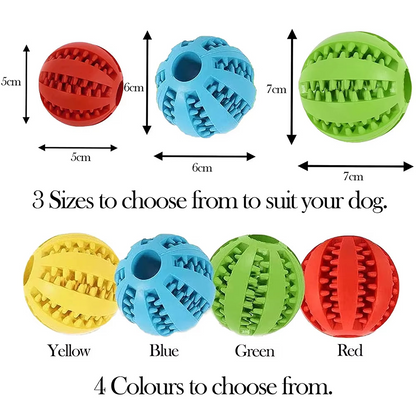 Bola Interativa para Cães com Petiscos – Borracha Resistente para Limpeza Dental