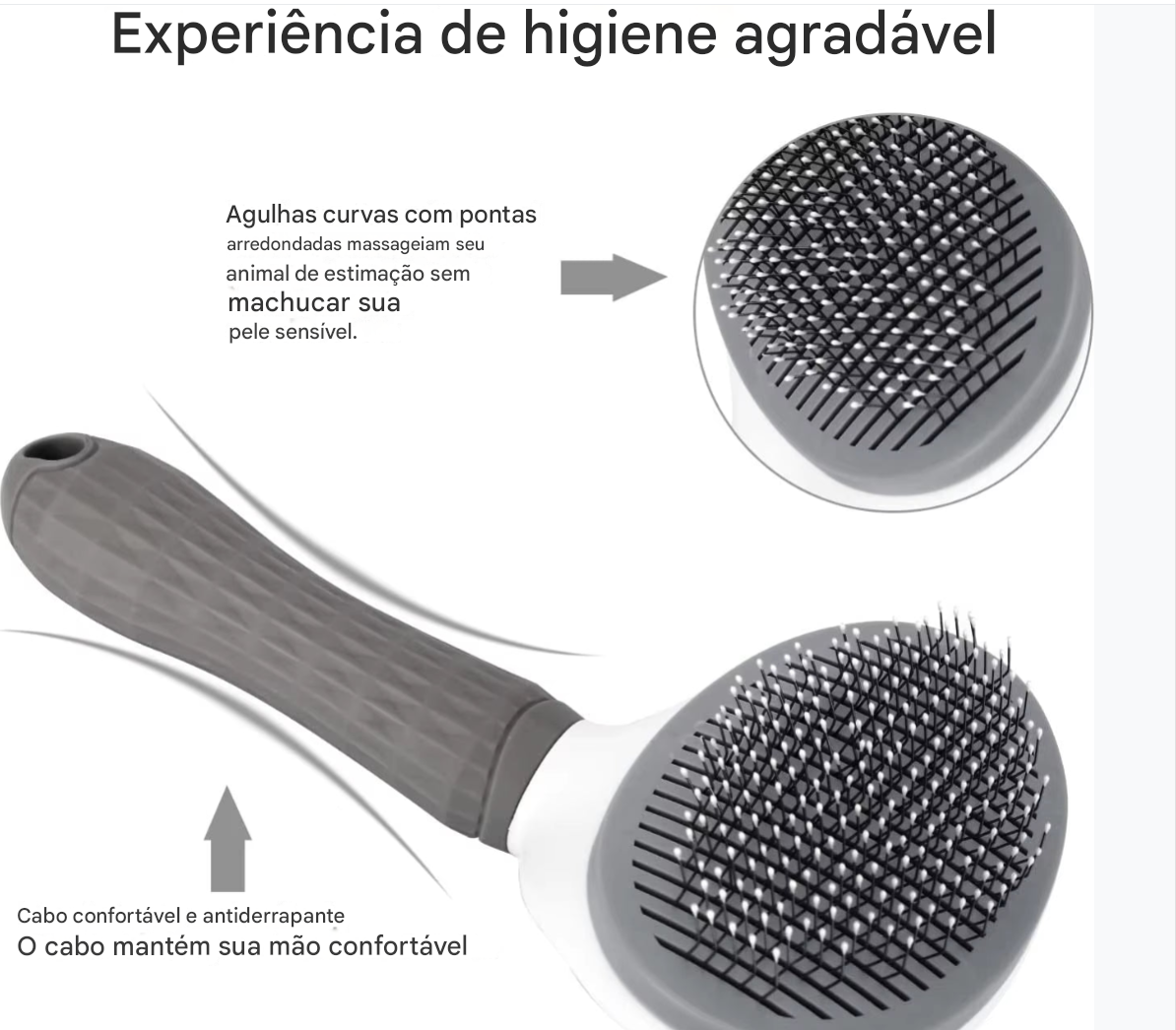 scova Removedora de Pelos para Pets – Remove Subpelo Sem Machucar