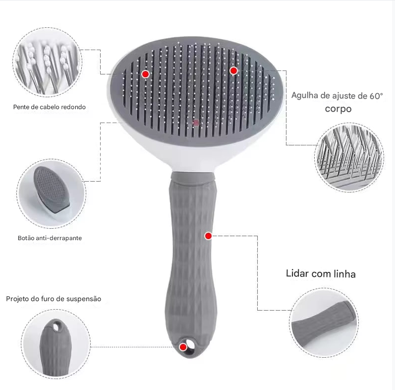 scova Removedora de Pelos para Pets – Remove Subpelo Sem Machucar